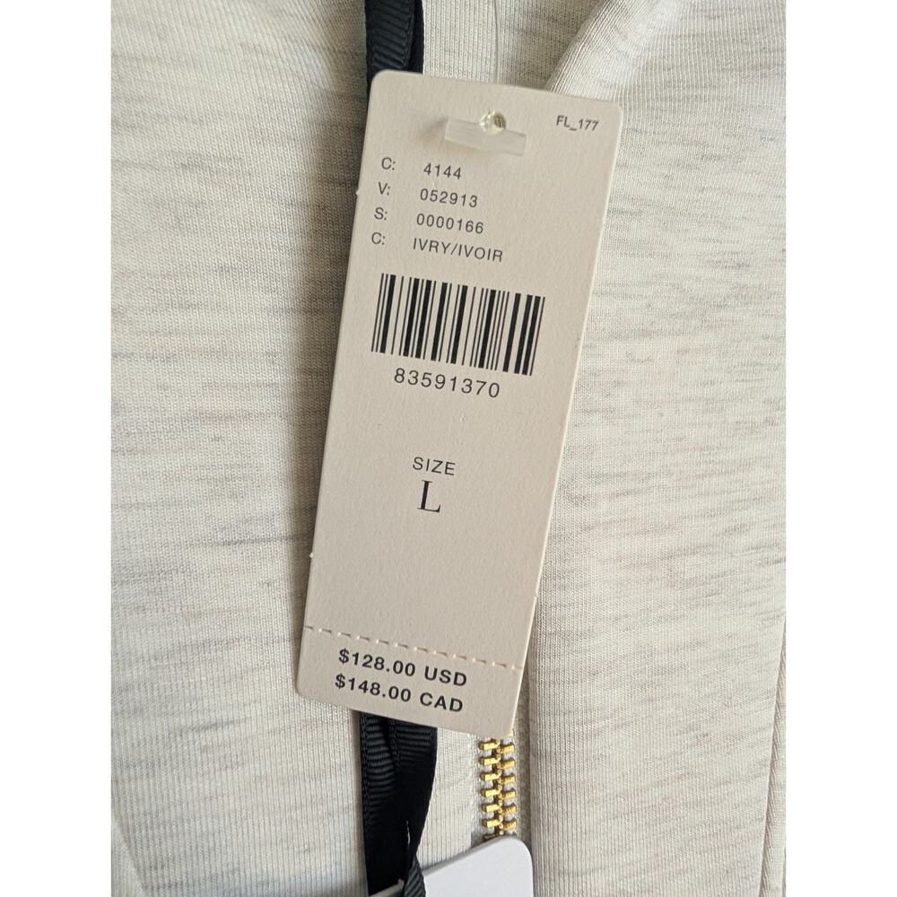 NWT Varley Davidson Sweatshirt Womens Large Ivory Long Sleeve 1/4 Zip 83591370 - Picture 5 of 5
